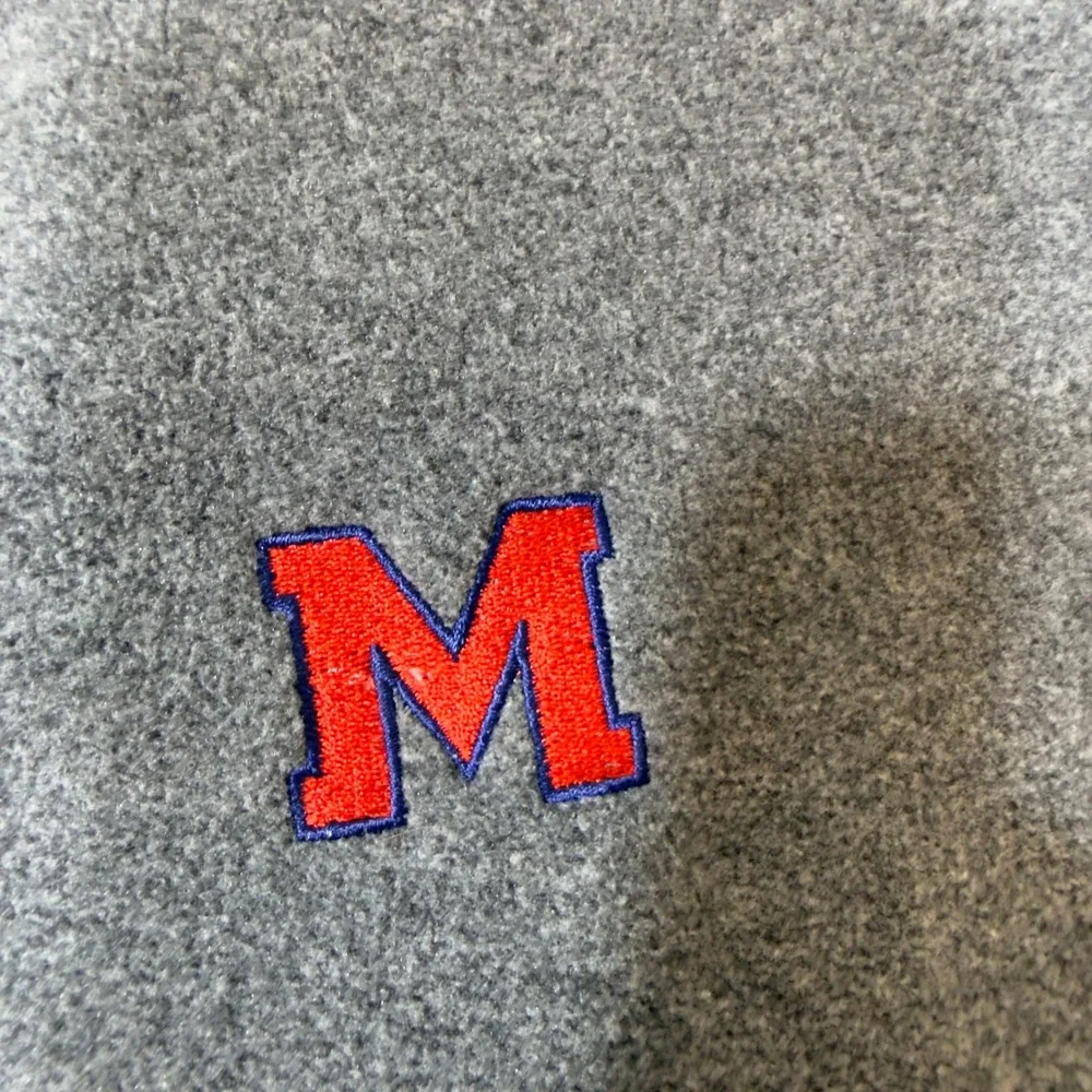 Tommy Hilfiger Mens 2XL Gray Full Zip Fleece Jacket Embroidered Logo M Mock Neck